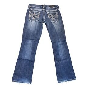 Vigoss‎ Women's Bootcut Jeans Embellished Pockets Dark Wash Denim Pants 10